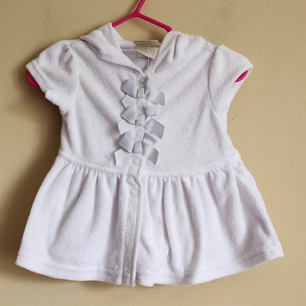 First Impressions Baby Girls Bow Swimsuit Coverup Dress. Size 6-9 Months NWOT